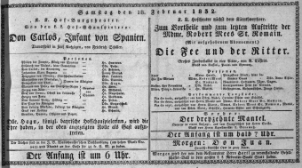 Theaterzettel (Oper und Burgtheater in Wien) 18320218 Seite: 1