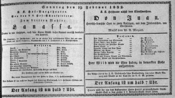 Theaterzettel (Oper und Burgtheater in Wien) 18320219 Seite: 1