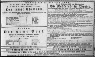 Theaterzettel (Oper und Burgtheater in Wien) 18320227 Seite: 1