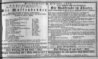 Theaterzettel (Oper und Burgtheater in Wien) 18320229 Seite: 1