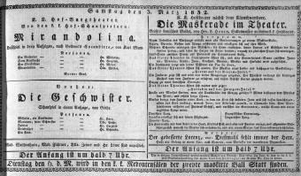 Theaterzettel (Oper und Burgtheater in Wien) 18320303 Seite: 1