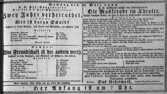 Theaterzettel (Oper und Burgtheater in Wien) 18320310 Seite: 1