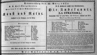 Theaterzettel (Oper und Burgtheater in Wien) 18320322 Seite: 1