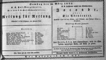 Theaterzettel (Oper und Burgtheater in Wien) 18320324 Seite: 1
