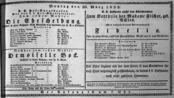Theaterzettel (Oper und Burgtheater in Wien) 18320326 Seite: 1
