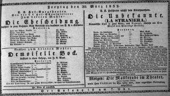 Theaterzettel (Oper und Burgtheater in Wien) 18320330 Seite: 1