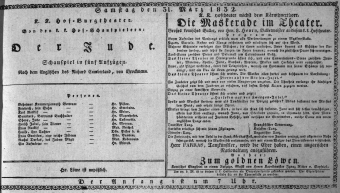 Theaterzettel (Oper und Burgtheater in Wien) 18320331 Seite: 1