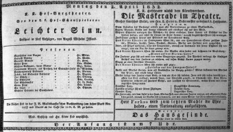Theaterzettel (Oper und Burgtheater in Wien) 18320402 Seite: 1