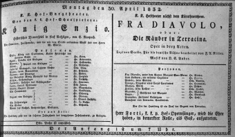 Theaterzettel (Oper und Burgtheater in Wien) 18320430 Seite: 1