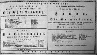 Theaterzettel (Oper und Burgtheater in Wien) 18320503 Seite: 1