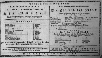 Theaterzettel (Oper und Burgtheater in Wien) 18320505 Seite: 1