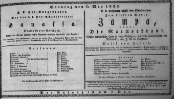 Theaterzettel (Oper und Burgtheater in Wien) 18320506 Seite: 1
