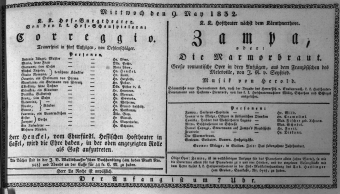 Theaterzettel (Oper und Burgtheater in Wien) 18320509 Seite: 1
