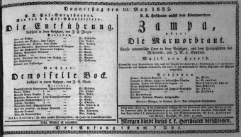 Theaterzettel (Oper und Burgtheater in Wien) 18320510 Seite: 1
