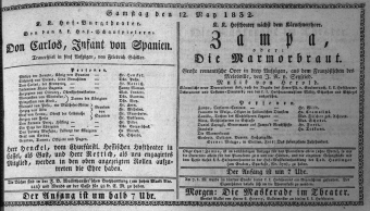 Theaterzettel (Oper und Burgtheater in Wien) 18320512 Seite: 1