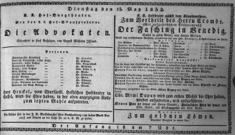Theaterzettel (Oper und Burgtheater in Wien) 18320515 Seite: 1