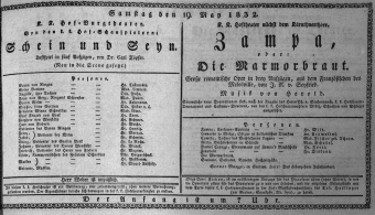 Theaterzettel (Oper und Burgtheater in Wien) 18320519 Seite: 1