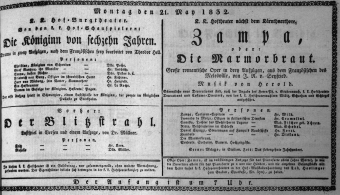Theaterzettel (Oper und Burgtheater in Wien) 18320521 Seite: 1