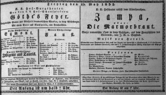 Theaterzettel (Oper und Burgtheater in Wien) 18320525 Seite: 1