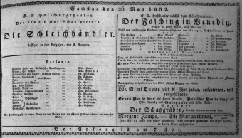Theaterzettel (Oper und Burgtheater in Wien) 18320526 Seite: 1
