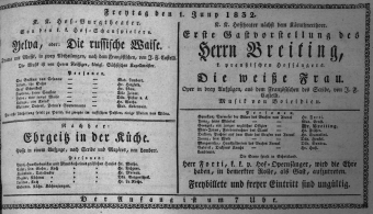 Theaterzettel (Oper und Burgtheater in Wien) 18320601 Seite: 1