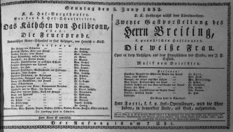 Theaterzettel (Oper und Burgtheater in Wien) 18320603 Seite: 1