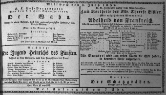 Theaterzettel (Oper und Burgtheater in Wien) 18320606 Seite: 1