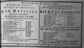 Theaterzettel (Oper und Burgtheater in Wien) 18320613 Seite: 1