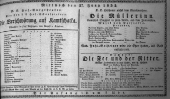 Theaterzettel (Oper und Burgtheater in Wien) 18320627 Seite: 1