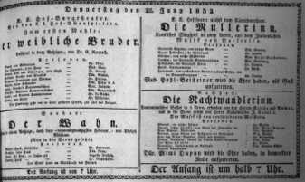 Theaterzettel (Oper und Burgtheater in Wien) 18320628 Seite: 1