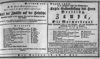Theaterzettel (Oper und Burgtheater in Wien) 18320801 Seite: 1