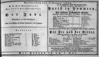 Theaterzettel (Oper und Burgtheater in Wien) 18320802 Seite: 1