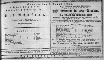 Theaterzettel (Oper und Burgtheater in Wien) 18320805 Seite: 1
