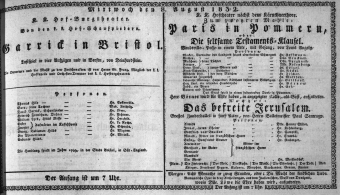 Theaterzettel (Oper und Burgtheater in Wien) 18320808 Seite: 1