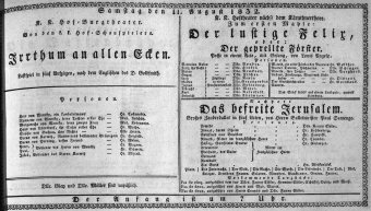Theaterzettel (Oper und Burgtheater in Wien) 18320811 Seite: 1
