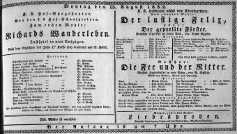 Theaterzettel (Oper und Burgtheater in Wien) 18320813 Seite: 1