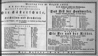Theaterzettel (Oper und Burgtheater in Wien) 18320820 Seite: 1