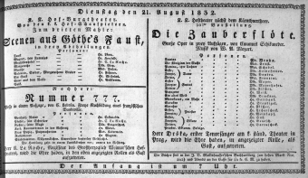 Theaterzettel (Oper und Burgtheater in Wien) 18320821 Seite: 1
