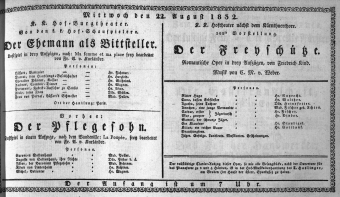 Theaterzettel (Oper und Burgtheater in Wien) 18320822 Seite: 1