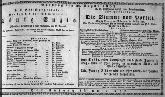 Theaterzettel (Oper und Burgtheater in Wien) 18320826 Seite: 1