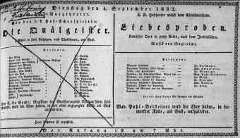 Theaterzettel (Oper und Burgtheater in Wien) 18320904 Seite: 1