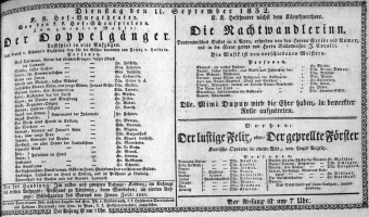 Theaterzettel (Oper und Burgtheater in Wien) 18320911 Seite: 1
