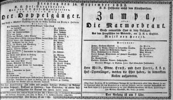 Theaterzettel (Oper und Burgtheater in Wien) 18320914 Seite: 1