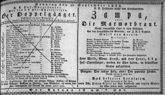 Theaterzettel (Oper und Burgtheater in Wien) 18320916 Seite: 1