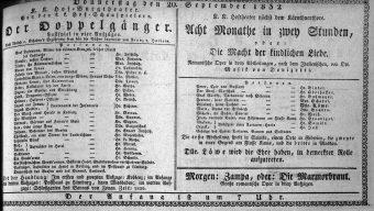 Theaterzettel (Oper und Burgtheater in Wien) 18320920 Seite: 1