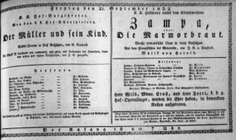 Theaterzettel (Oper und Burgtheater in Wien) 18320921 Seite: 1