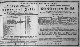Theaterzettel (Oper und Burgtheater in Wien) 18321008 Seite: 1