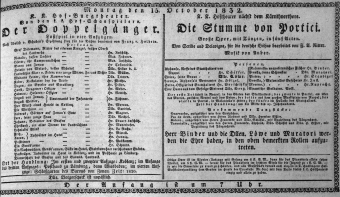 Theaterzettel (Oper und Burgtheater in Wien) 18321015 Seite: 1