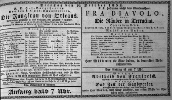 Theaterzettel (Oper und Burgtheater in Wien) 18321016 Seite: 1