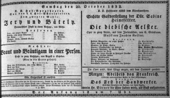 Theaterzettel (Oper und Burgtheater in Wien) 18321020 Seite: 1